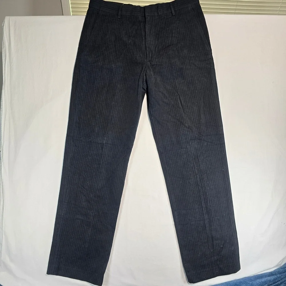 Banana Republic Mens Dress Chino Navy Blue Pinstripe 100% Cotton Pants 36x34 NEW